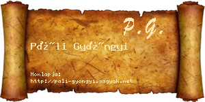 Páli Gyöngyi névjegykártya