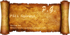 Páli Gyöngyi névjegykártya